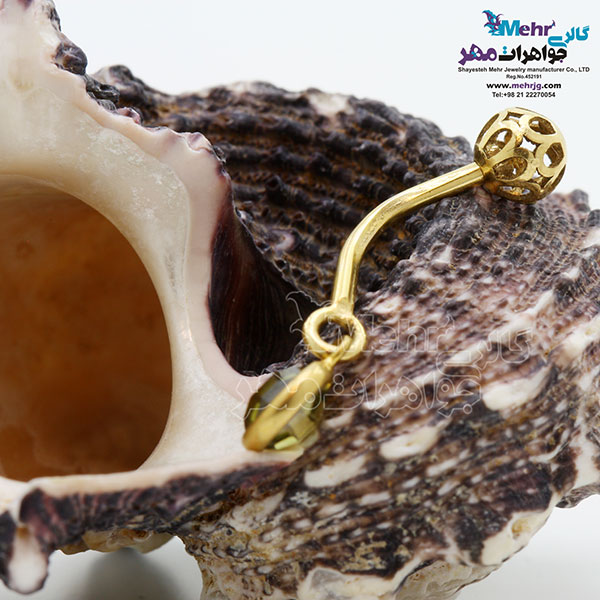 پیرسینگ طلا - طرح سنگ رنگی