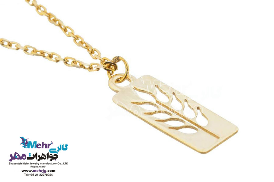 آویز ساعت طلا - طرح خوشه گندم