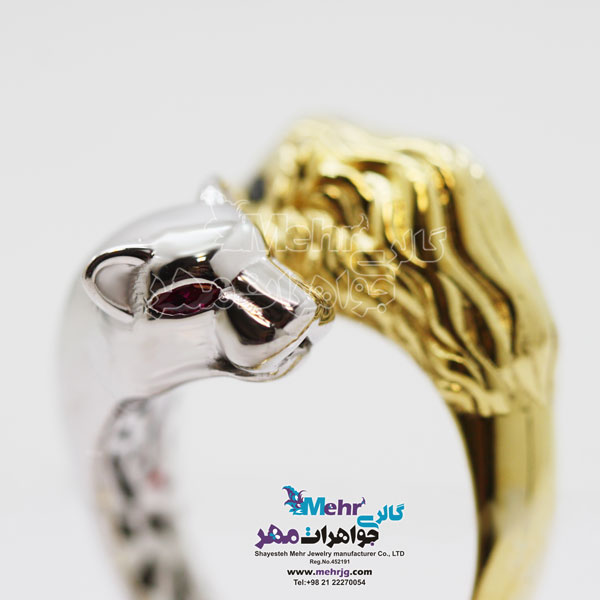 انگشتر طلا - طرح شیر و ببر