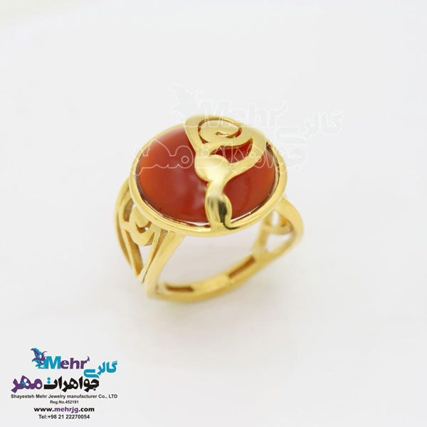 انگشتر طلا - سنگ عقیق