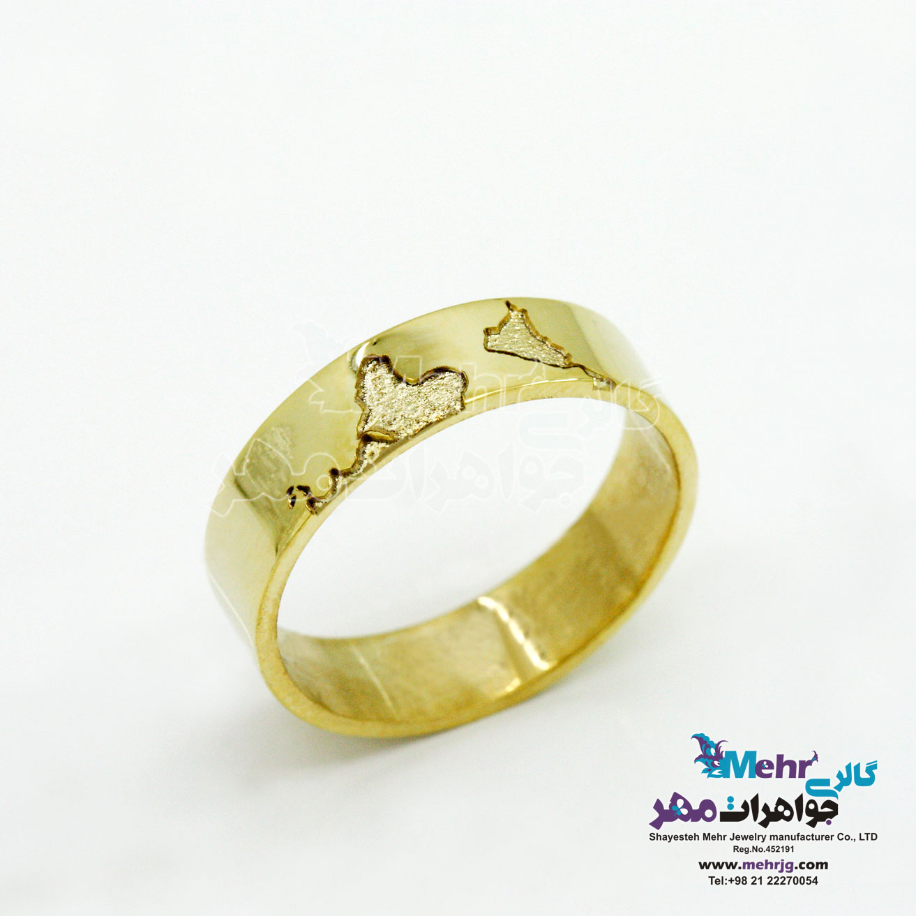 انگشتر طلا - طرح نقشه‌ی جهان