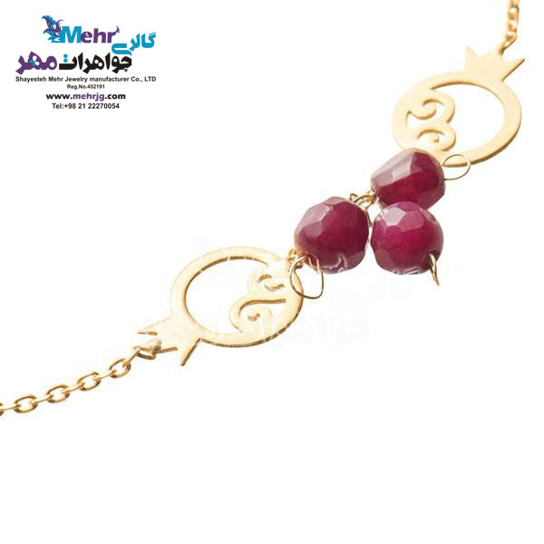 دستبند طلا - طرح انار