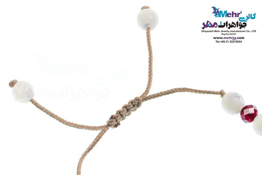 دستبند طلا و سنگ - طرح گل