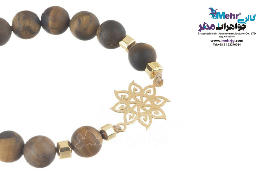 دستبند طلا و سنگ - طرح خورشید
