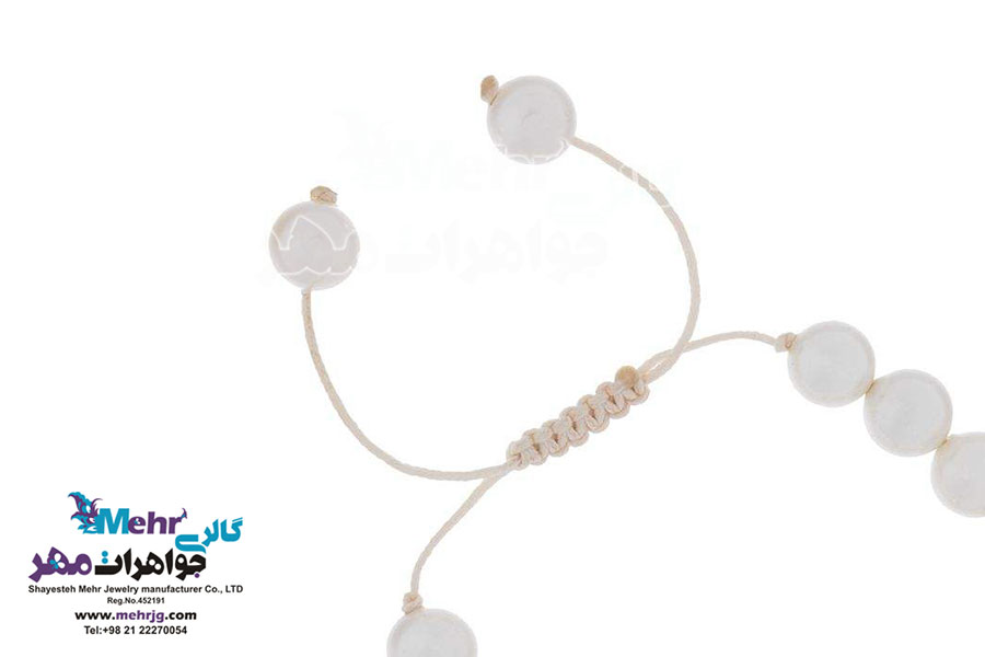 دستبند طلا و سنگ - طرح برگ و شاخه