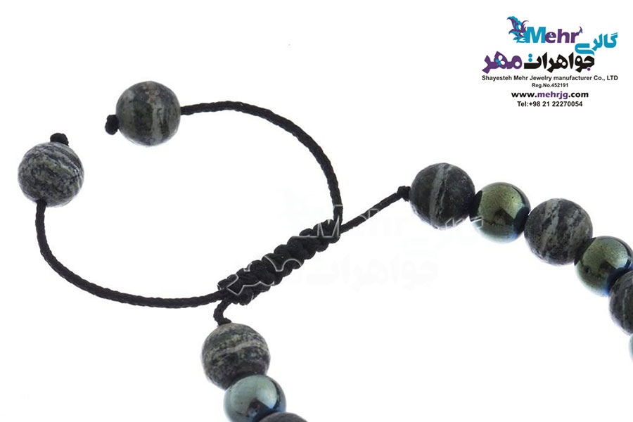 دستبند طلا و سنگ - طرح اسلیمی