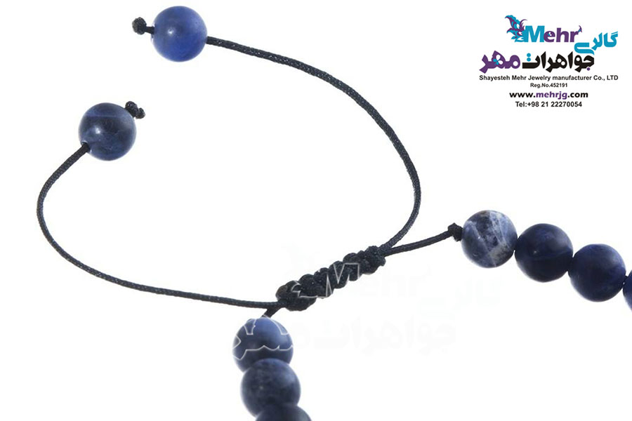 دستبند طلا و سنگ - طرح ماه و ستاره