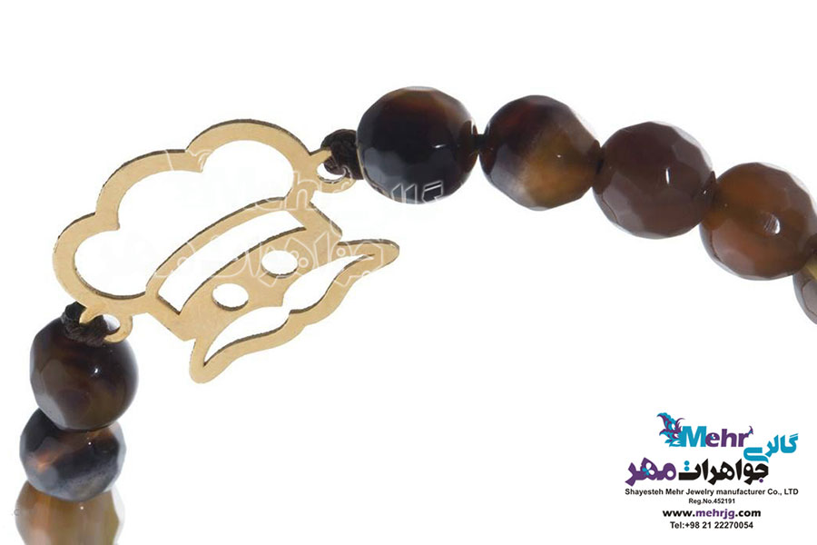 دستبند طلا و سنگ - طرح آشپز