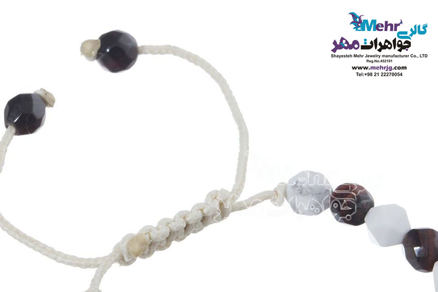 دستبند طلا و سنگ - طرح حلزون