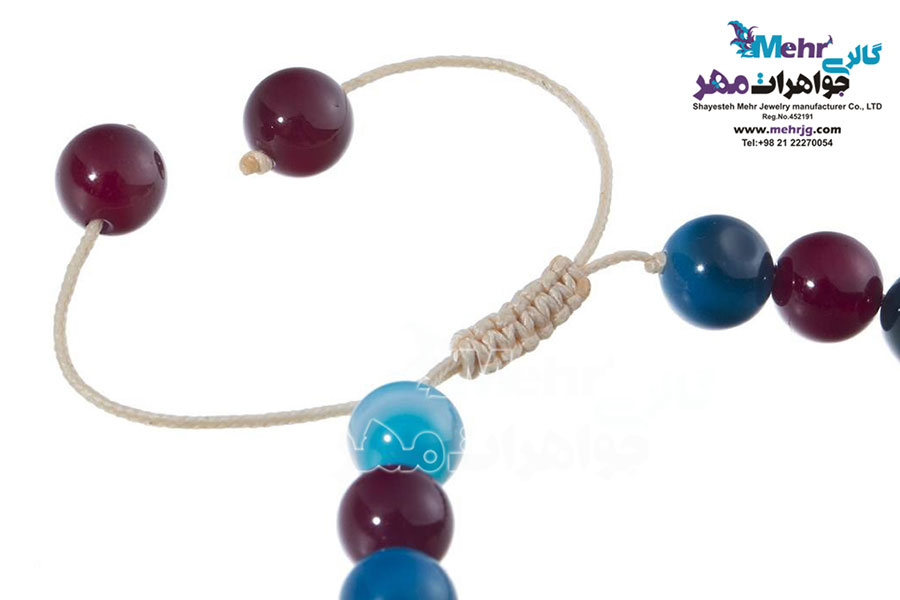 دستبند طلا و سنگ - طرح اسلیمی