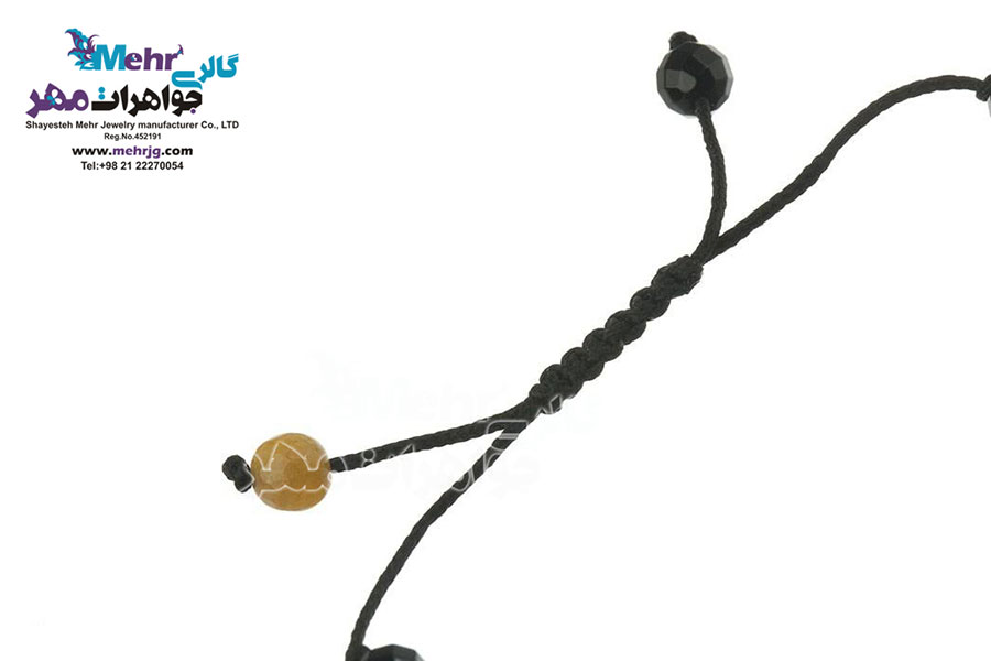 دستبند طلا و سنگ - طرح ماه و ستاره