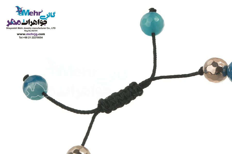 دستبند طلا و سنگ - طرح شبدر چهار برگ