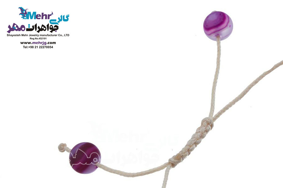 دستبند طلا و سنگ - طرح گل و پرنده