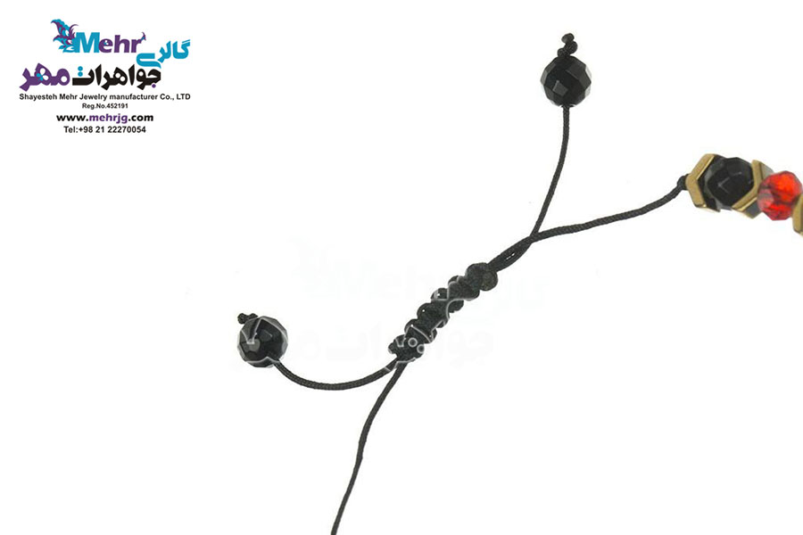 دستبند طلا و سنگ - طرح گل