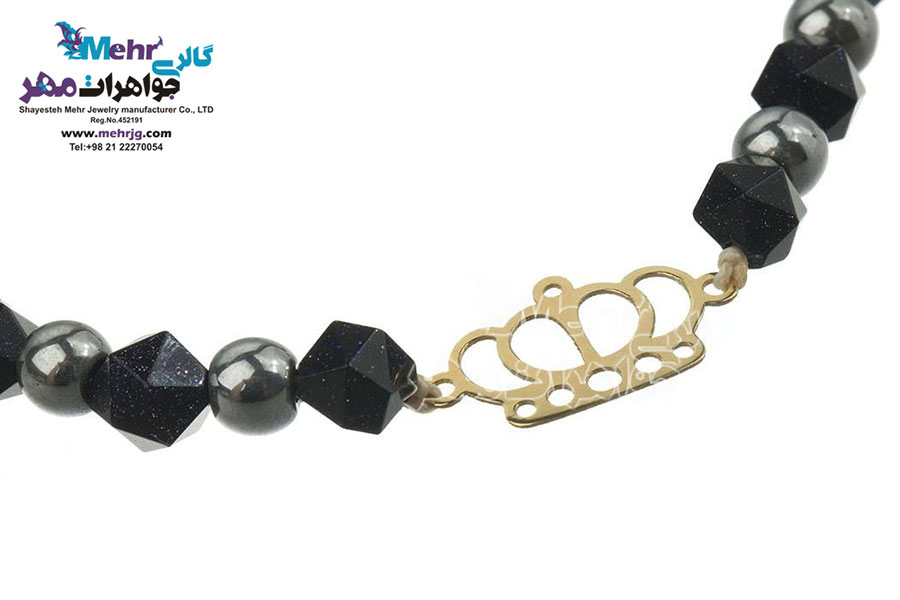 دستبند طلا و سنگ - طرح تاج