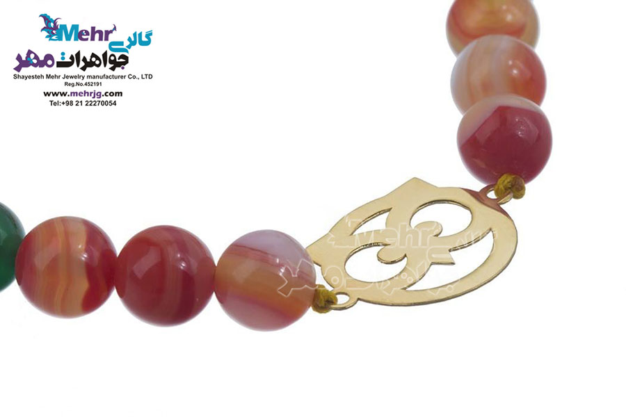 دستبند طلا و سنگ - طرح جغد