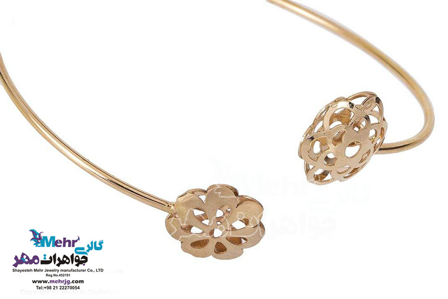 دستبند النگویی طلا - طرح گل