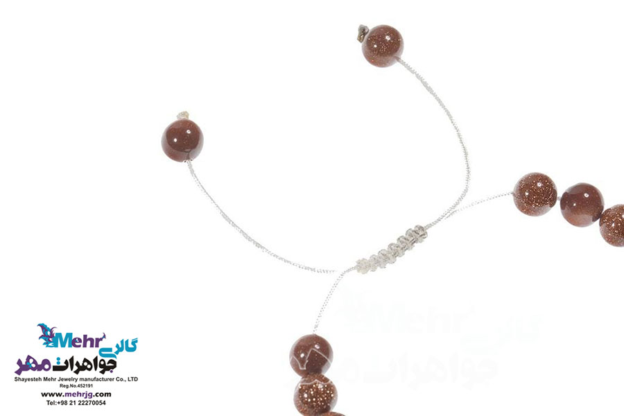دستبند طلا و سنگ - طرح قلب اسلیمی