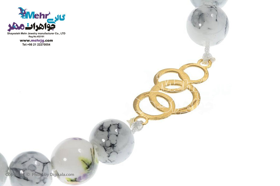 دستبند طلا و سنگ - طرح برمس