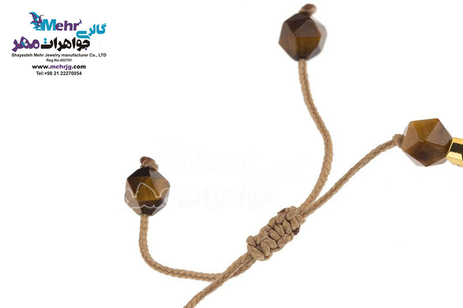 دستبند طلا و سنگ - طرح گل