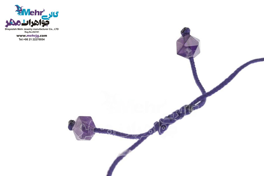 دستبند طلا و سنگ - طرح پرنده و شاخه