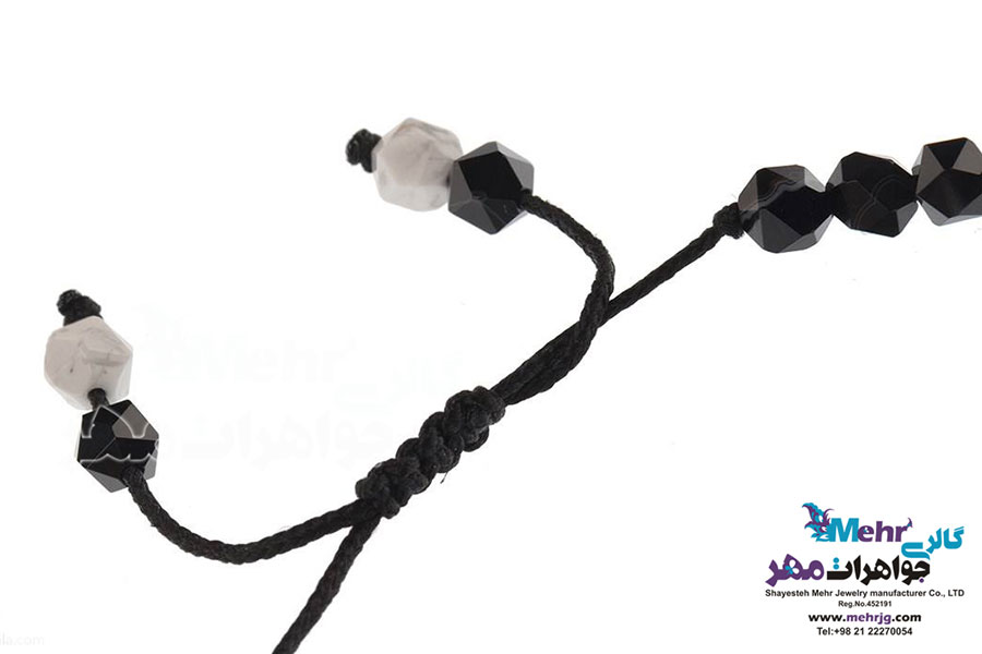 دستبند طلا و سنگ - طرح بال عشق