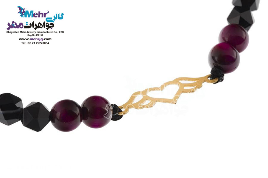 دستبند طلا و سنگ - طرح بال عشق