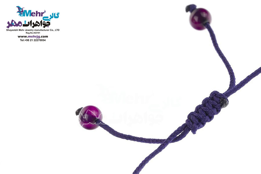 دستبند طلا و سنگ - طرح قلب و دست