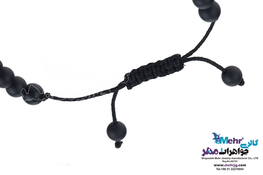دستبند طلا و سنگ - طرح گوی تراش