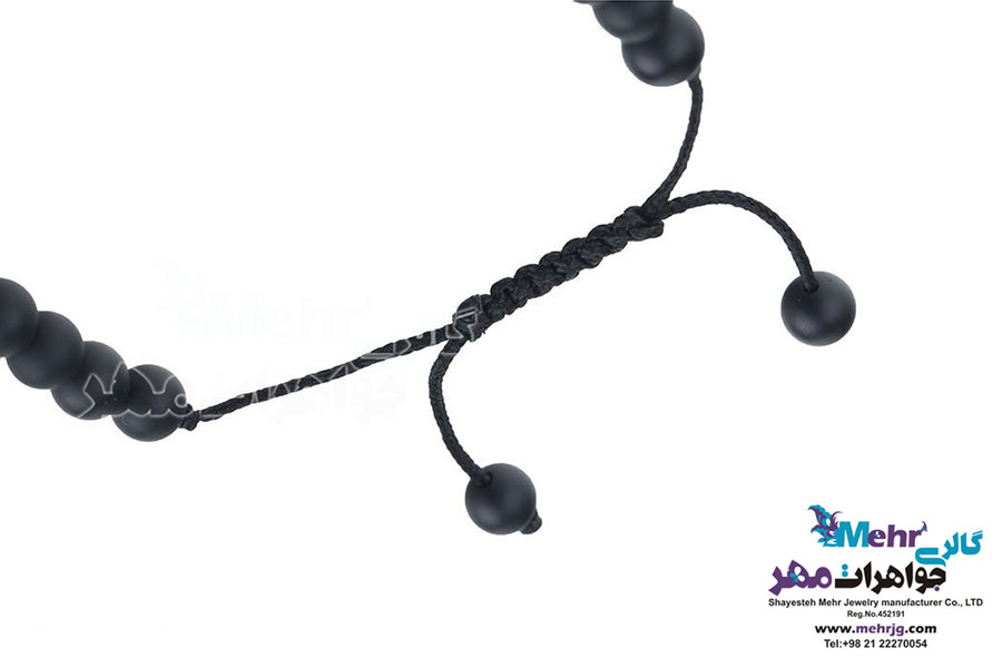 دستبند طلا و سنگ - طرح گوی تراش
