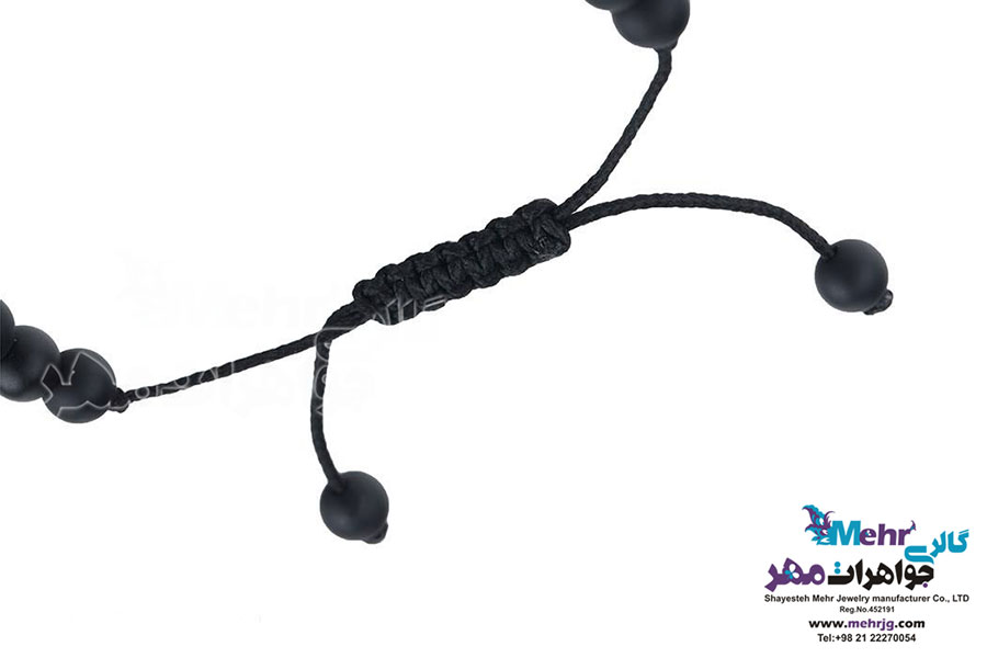 دستبند طلا و سنگ - طرح گوی تراش