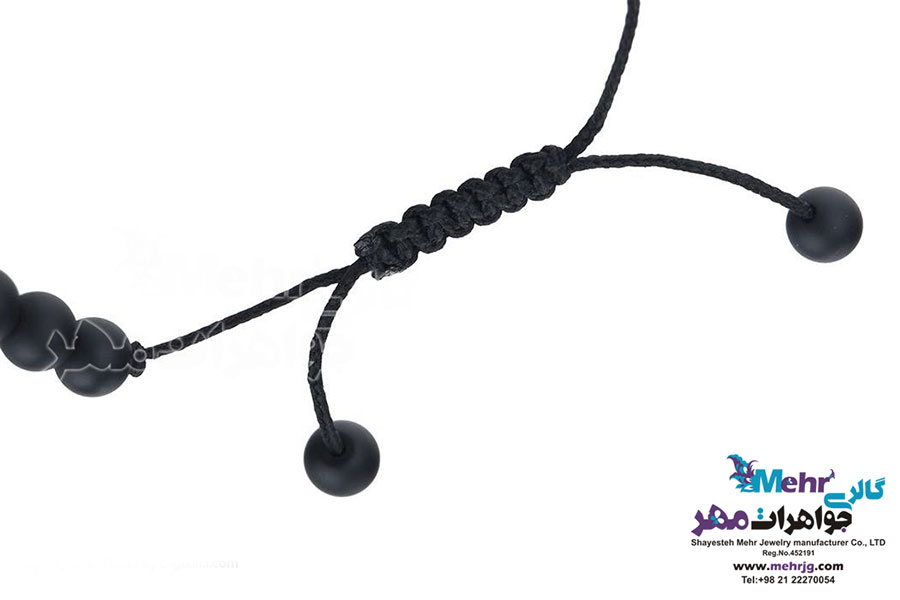 دستبند طلا و سنگ - طرح گوی تراش