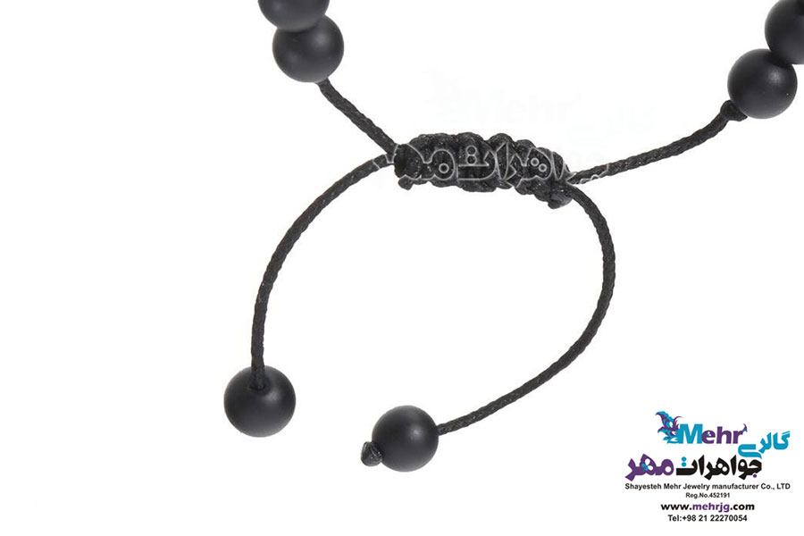 دستبند طلا و سنگ - طرح گوی تراش