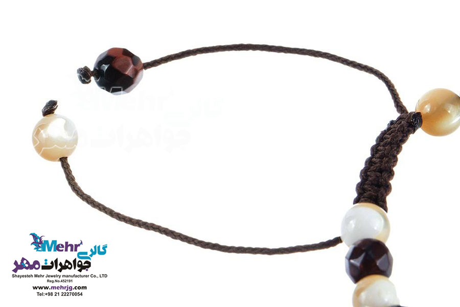 دستبند طلا و سنگ - طرح هندسی
