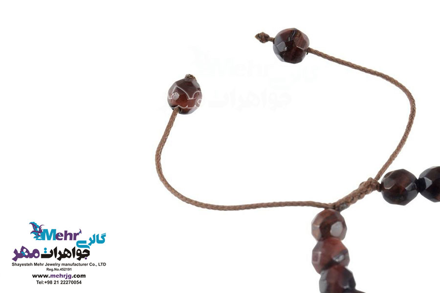 دستبند طلا و سنگ - طرح برگ