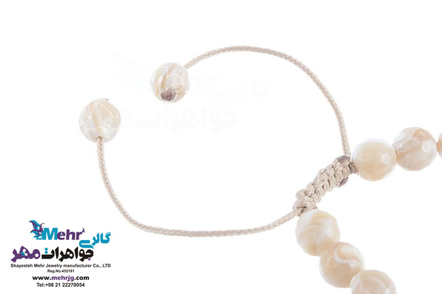 دستبند طلا و سنگ - طرح خوشه گندم