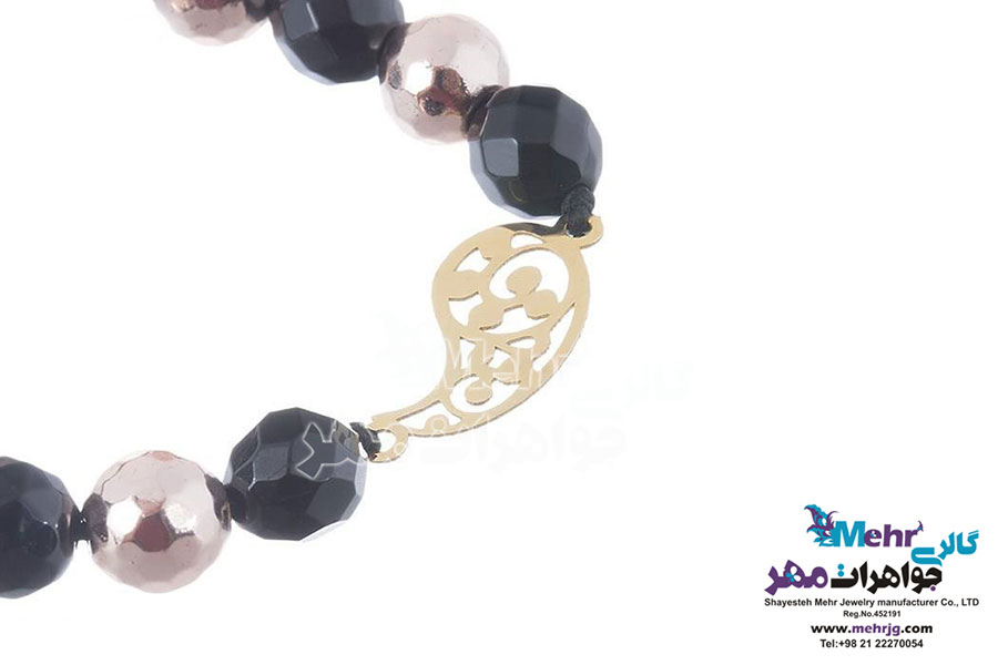 دستبند طلا و سنگ - طرح بته‌جقه