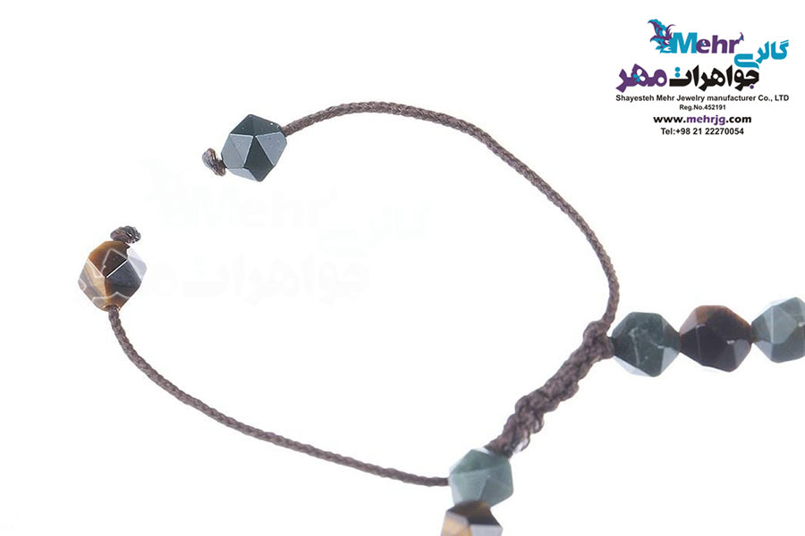 دستبند طلا و سنگ - طرح اسلیمی
