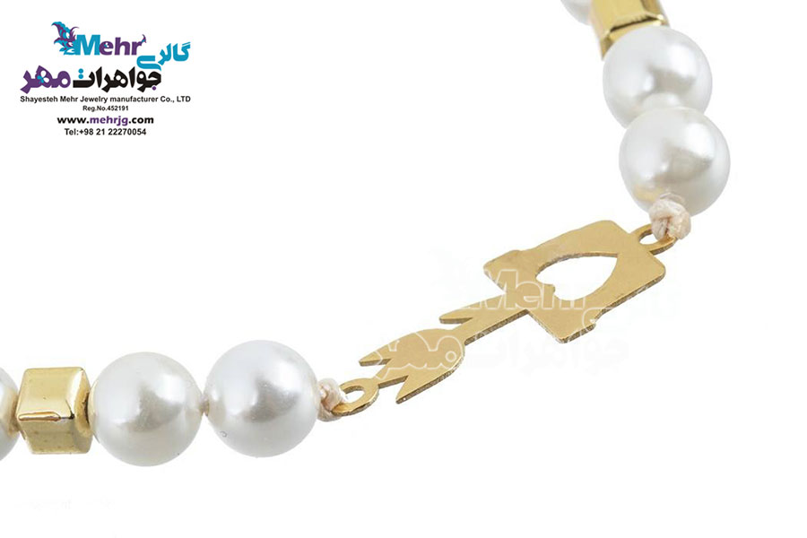 دستبند طلا و سنگ - طرح گلدان