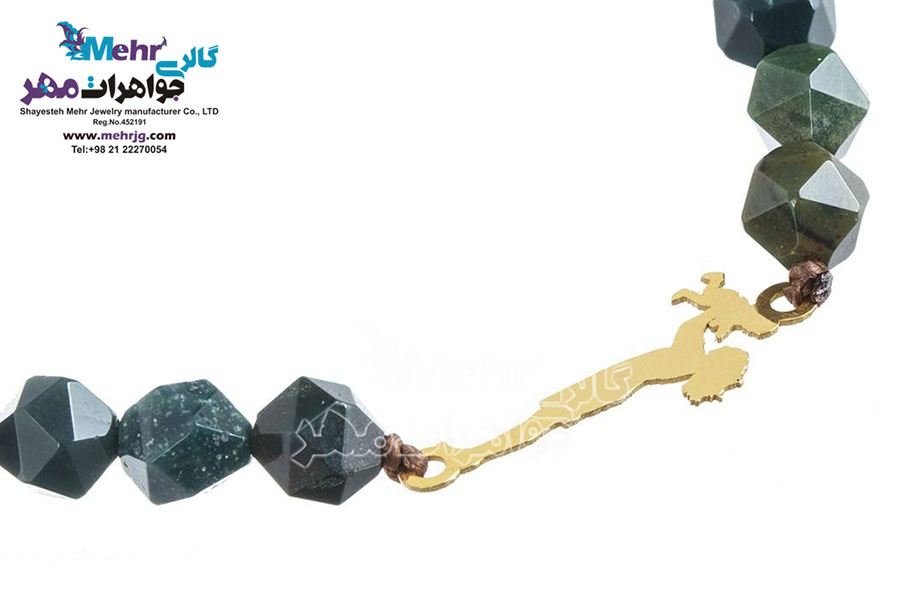 دستبند طلا و سنگ - طرح مادر و بچه