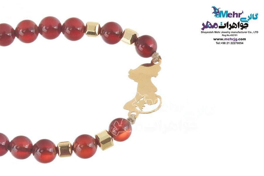 دستبند طلا و سنگ - طرح بارداری