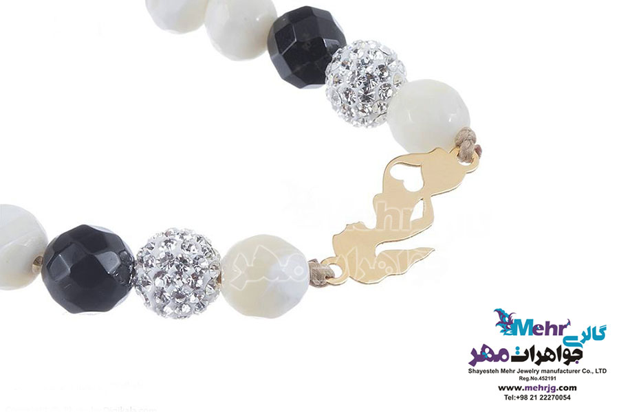 دستبند طلا و سنگ - طرح بارداری
