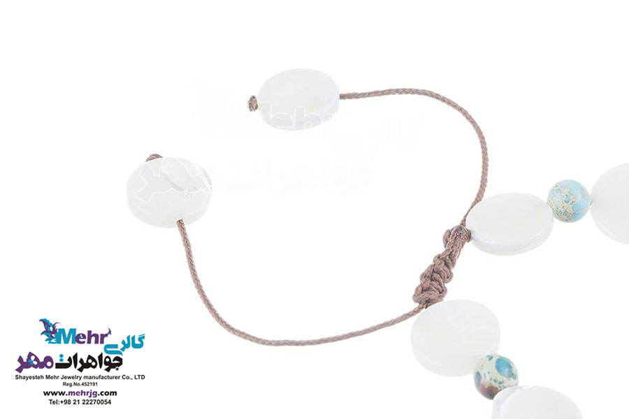 دستبند طلا و سنگ - طرح گل
