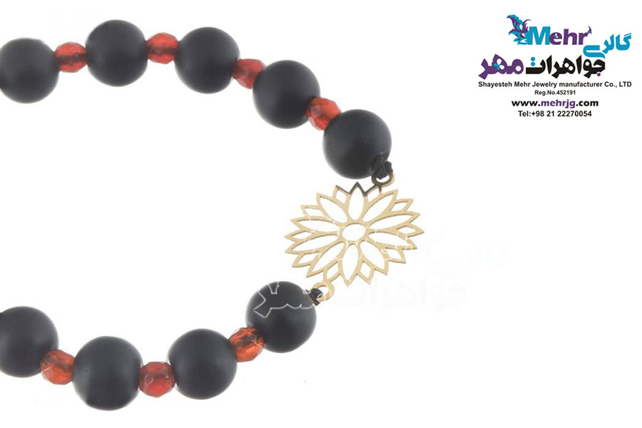 دستبند طلا و سنگ - طرح شمسه