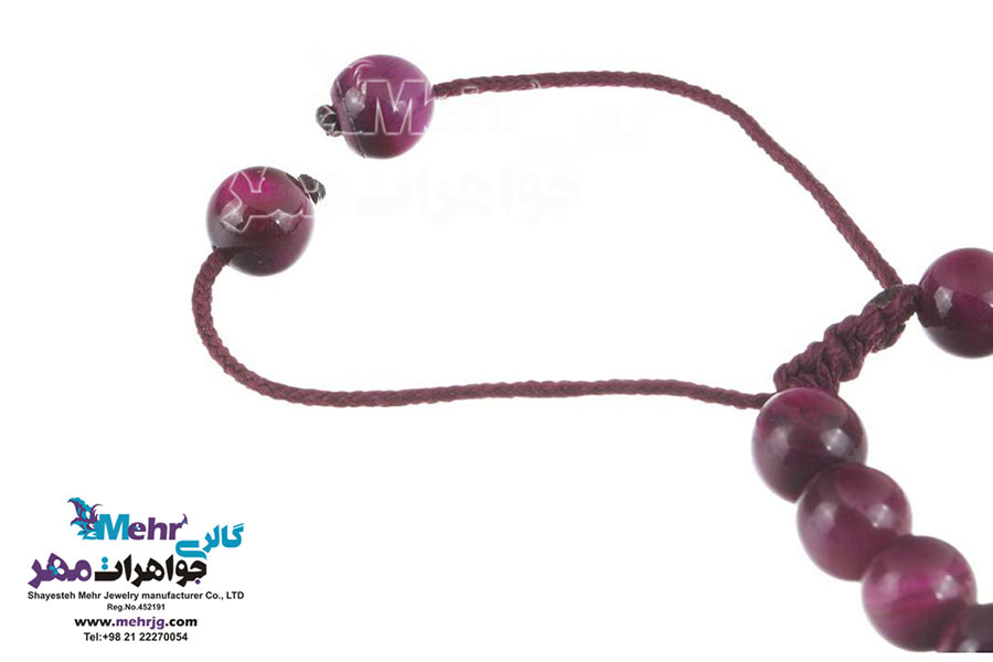 دستبند طلا و سنگ - طرح گل یاسمن