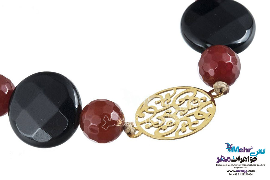 دستبند طلا و سنگ - طرح اسلیمی