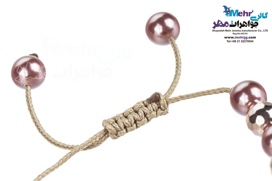 دستبند طلا و سنگ - طرح پنجره