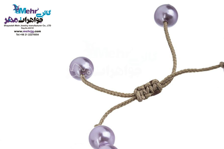 دستبند طلا و سنگ - طرح لوتوس
