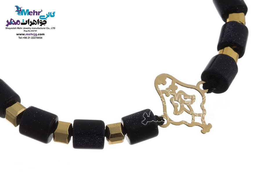 دستبند طلا و سنگ - طرح اسلیمی