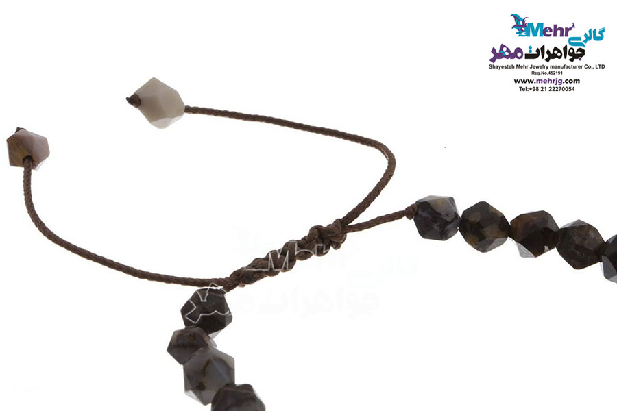 دستبند طلا و سنگ - طرح شمسه